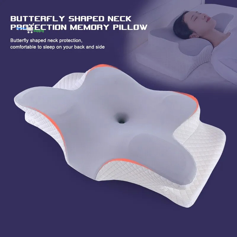 Almohada Cervical de Espuma con Memoria, Almohada Ortopédica Ergonómica 2 en 1 para Dolor de Cuello