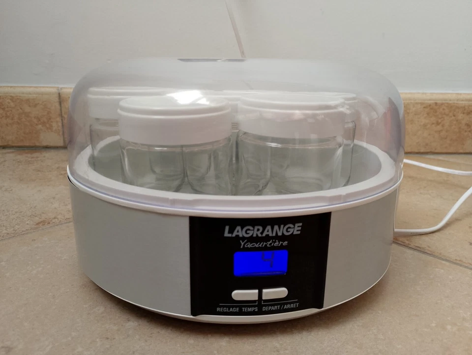 Yogurtiera LaGrange 439101 argento con 7 vasetti in vetro e display elettronico - Immagine 3 di 4