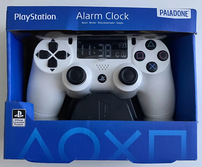 NEW Paladone PlayStation Alarm Clock PS4 Controller White w/ USB Power Cord