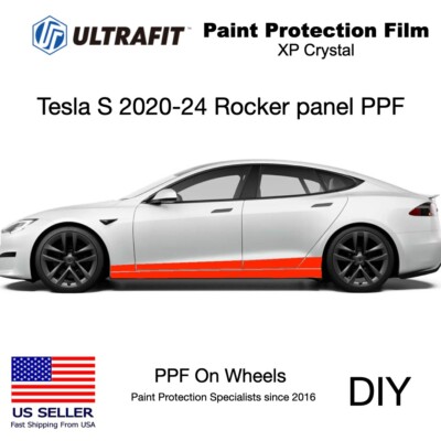 Tesla S, 2022-2024, Rocker panes and lower door, Pre-Cut Kit DIY, Gloss
