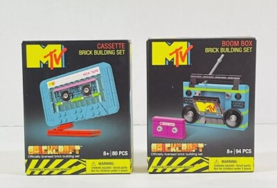 Brickcraft MTV Boom Box & Cassette Brick Building Sets BRAND NEW and SEALED MTV!