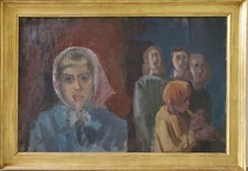 Ölgemälde Gemälde Sommer Musikstunde Portraits Ahrenshoop Hedwig Holtz Nachlass