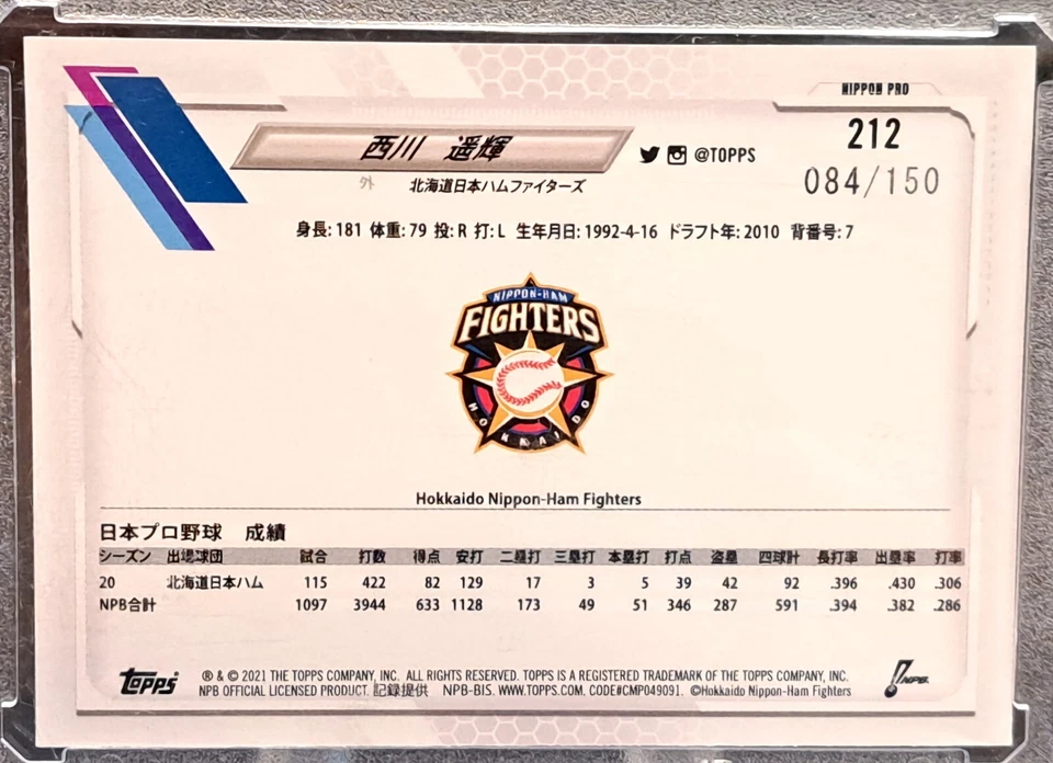 Haruki Nishikawa 2021 Topps NPB Nippon Japanese Hoil Foil SSP /150 Baseball - Image 2 of 2