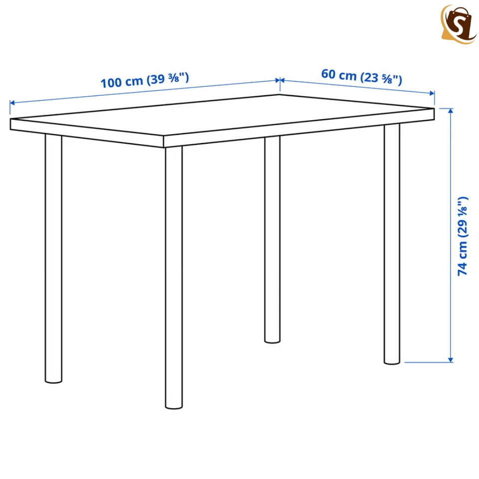 Ikea LINNMON / ADILS Table Top & Legs For Home Office Work Light Weight Table - Image 2 of 2