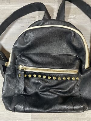 Steve Madden Mini Backpack Purse Black Embossed Faux Leather  display picture 3