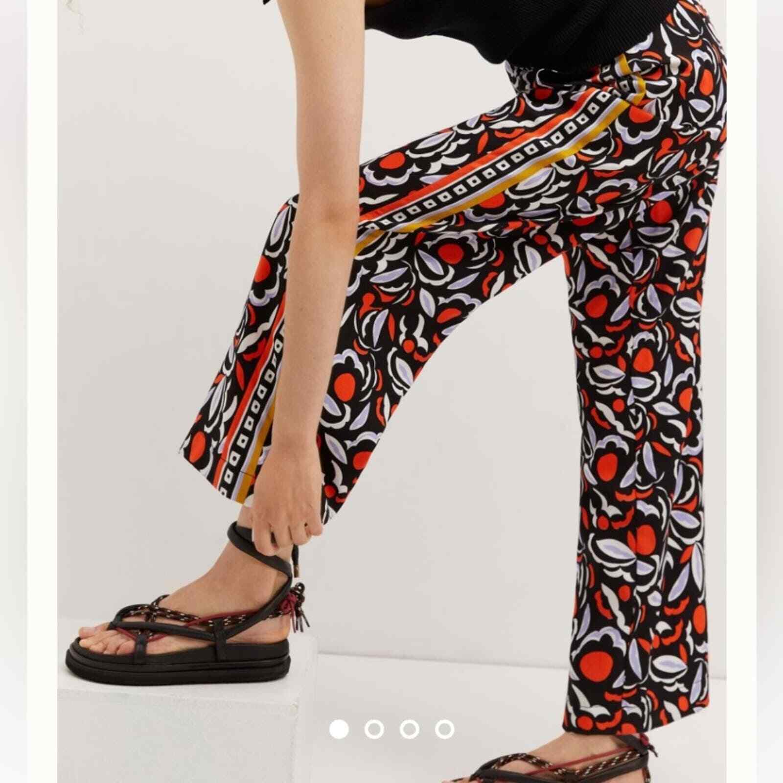 NWT Anthropologie Breezy Straight Pants with Red and Black Pattern