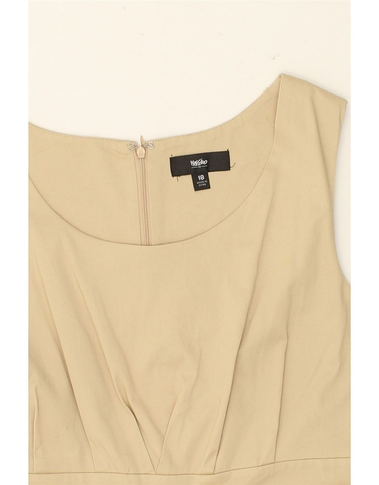 MOSSIMO Womens Sleeveless Shift Dress UK 18 XL Beige Cotton XH02 eBay