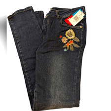 Aeropostale Girls floral embroidered skinny jeans size 12 NWT