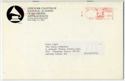 Kiss Eric Carr NY Chapter Recording Academy A&R/producers Award Programme 1991
