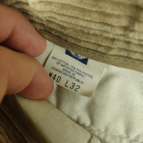 NUOVO Pantalone Dockers Uomo 40x32 Khaki Velluto a coste Pieghettato Polsini Relaxed Fit Cord - Foto 9 di 12