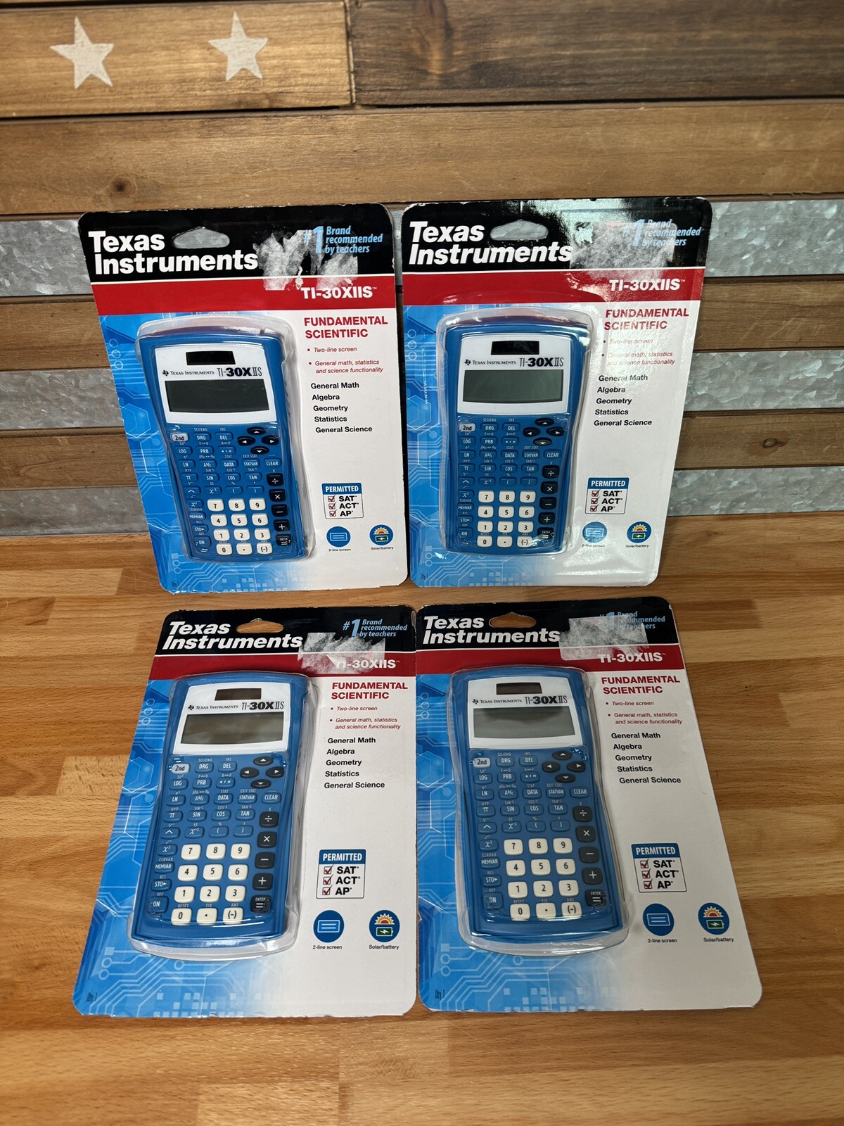 *NEW 4-PACK* Texas Instruments TI-30XIIS Scientific Calculator (BLUE)