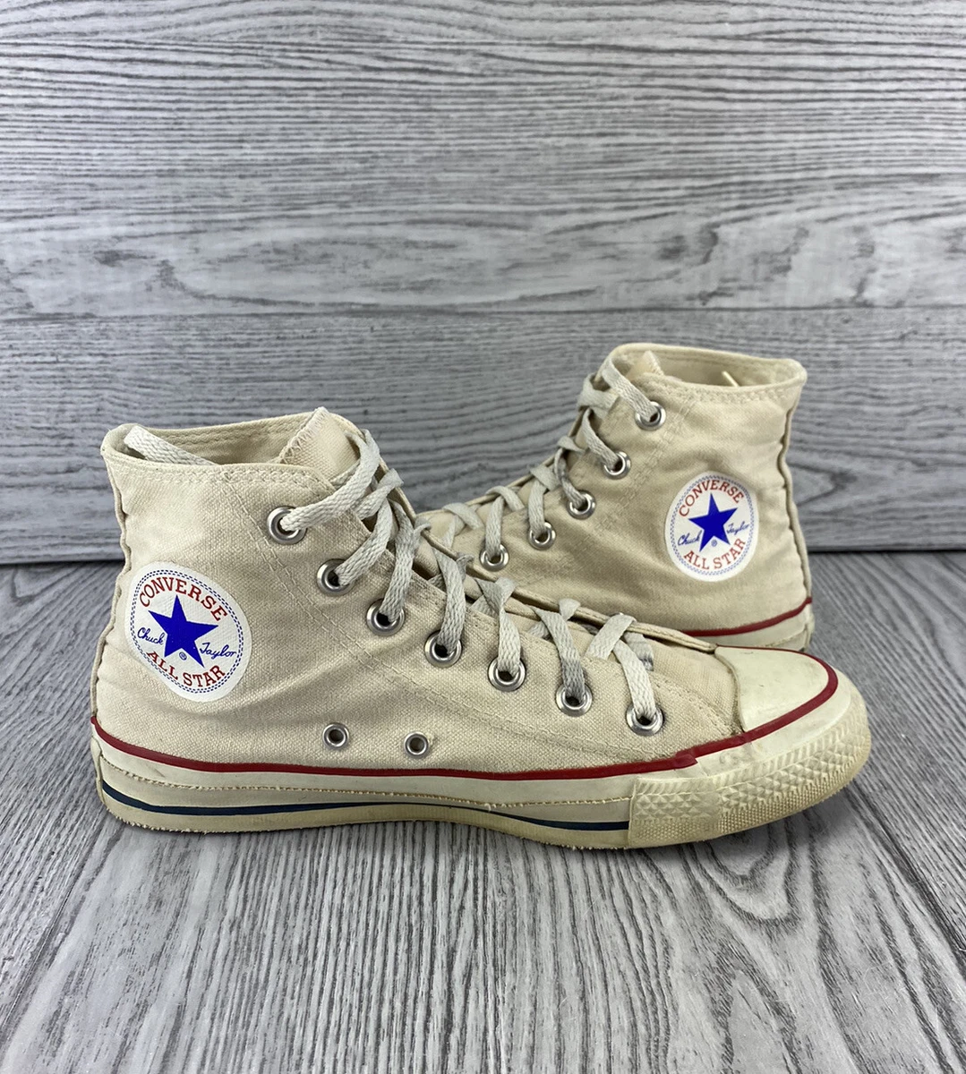 skat Booth munching Vintage Converse All Star Chuck Taylor Hi Top Cream / White size 6 Made in  USA | eBay