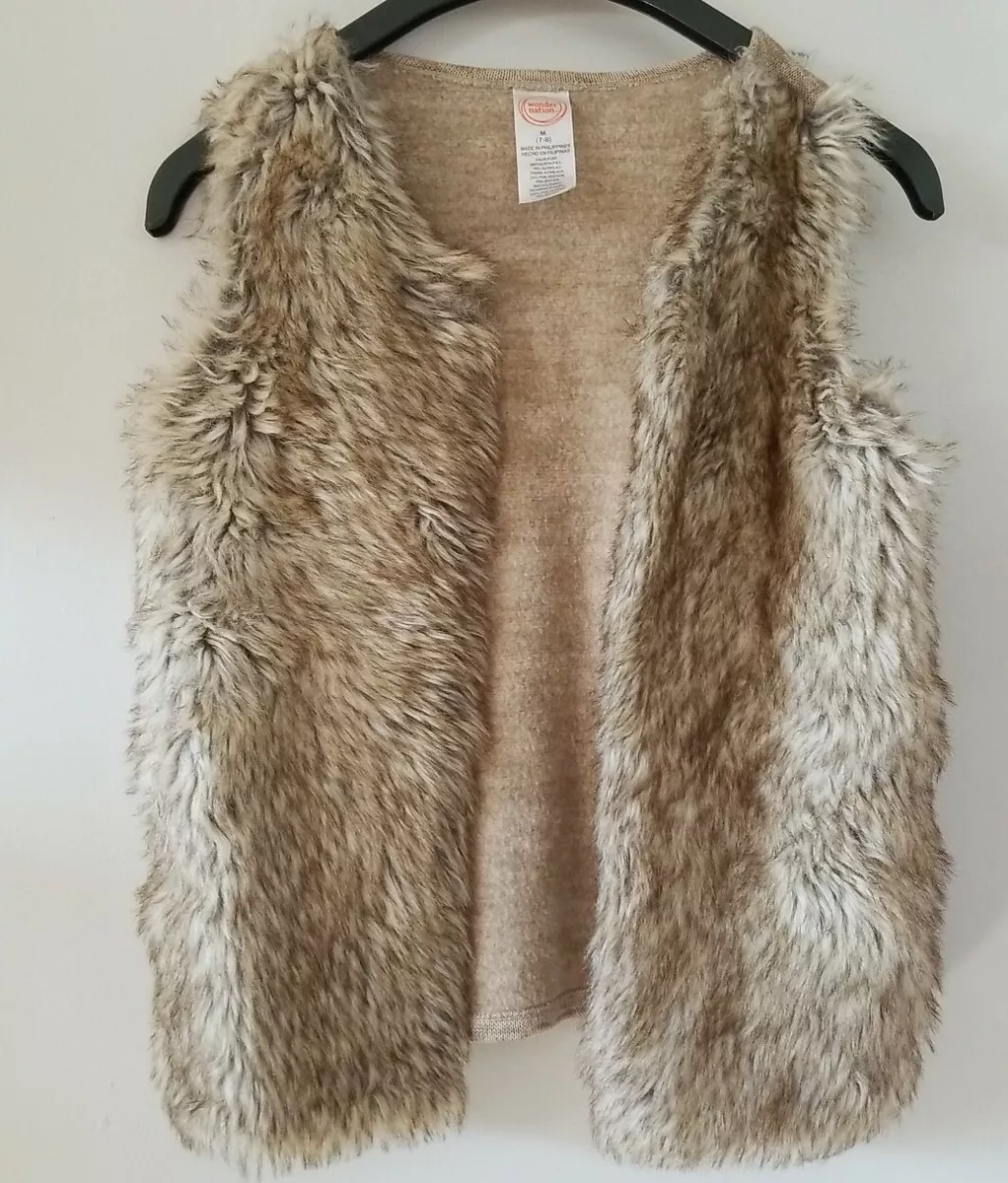 Beige fur hotsell vest