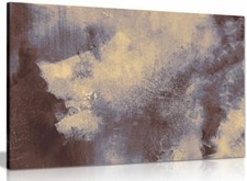 Abstract Painting Grey Canvas Wall Art Picture Print