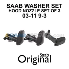 NEW SAAB 9-3 03-11 Washer Nozzle Set 3 Hood Washer Nozzles OEM 12778850 12778849