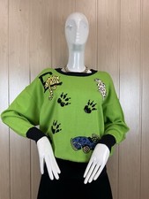 Vintage 80s Escada Margaretha Ley Applique Sweater Size 40