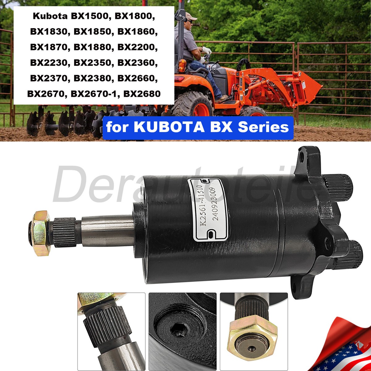 K2561-41510 Steering Valve, 150L0065 BX Series Fits Kubota BX2380