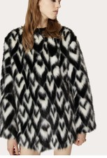 Valentino Faux Fur Peacoat Jacket- With Tags- Rrp$4,600 Usd