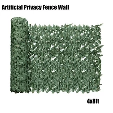 4'x8' Artificial Faux Laurel Leaf Privacy Fence Panel Screen Wall Hedge Decor D