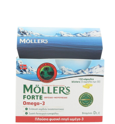Mollers Forte OMEGA 3 & Vitamin D3 150 Kapseln (5x30) - KOSTENLOSER VERSAND