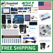 Arduino UNO R3 Kit with Extensive Tutorial, 9V Adapter  Pre-Packaged Components