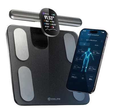 Smart Body Composition Scale   OLED Display, 8 Electrodes, BMI & 31 Metrics