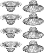 8 Pieces Mesh Sink Strainer, 2.12" Top / 1" Bathroom Stainless Steel Drain Filte