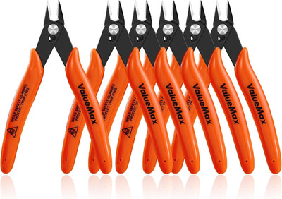 6-Pack 5-Inch Flush Cutters, Spring-Loaded Precision Side Cutters