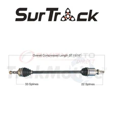 SurTrack GM-8298 CV Axle Shaft for Constant Velocity fu