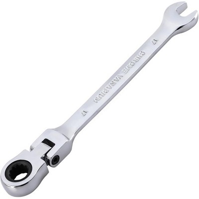 Ratchet Wrench 17 mm Metric Wrench, Flexible Ring Spanner Ratchet and Open-En...