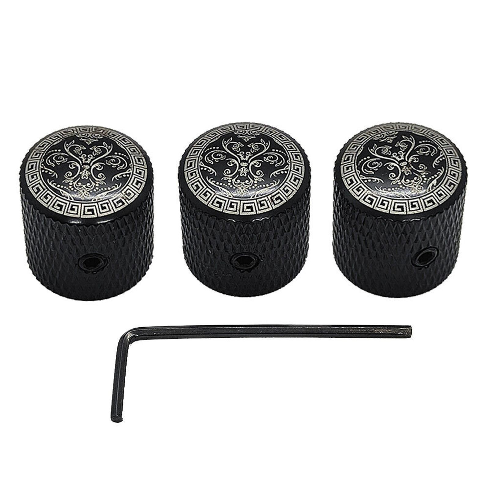 3Pack Knurled Volume Tone Control Knob Switch Replacement Cap Electric Guitar k