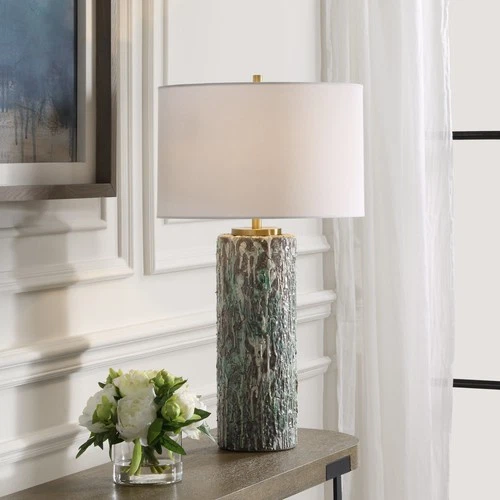 Uttermost Meltdown Ivory Teal Table Lamp - 28.5 H X 16 W X 16 D - Picture 2 of 8