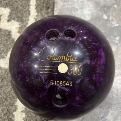 Vintage Columbia 300 White Dot Purple Marble Swirl Bowling Ball 12lb Drilled