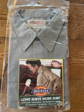 Vintage New NIP Dickies Long Sleeve Work Shirt Made in USA 17-17 1/2 X 34/35 XL