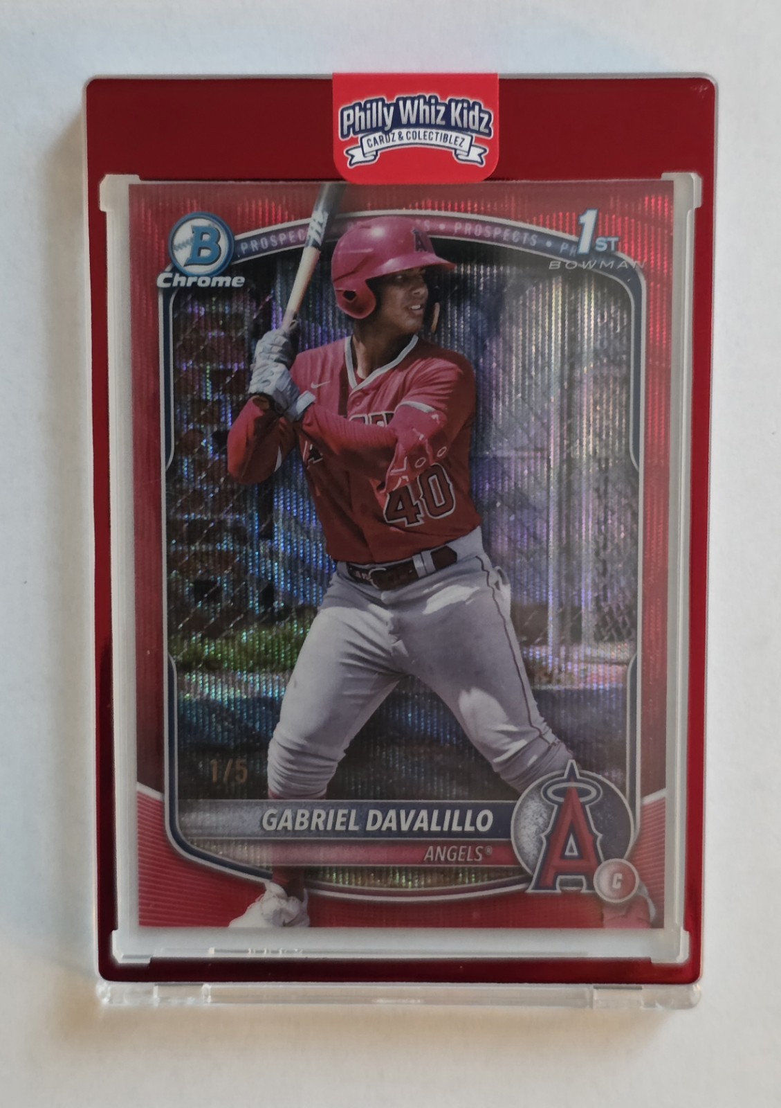 2025 Bowman Chrome - Gabriel Davalillo 1st Bowman Red Refractor #/5 ANGELS NM