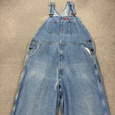 Dickies Dungarees Adult 36x28 Blue Bib Overalls Denim Work Wear Carpenter Mens*