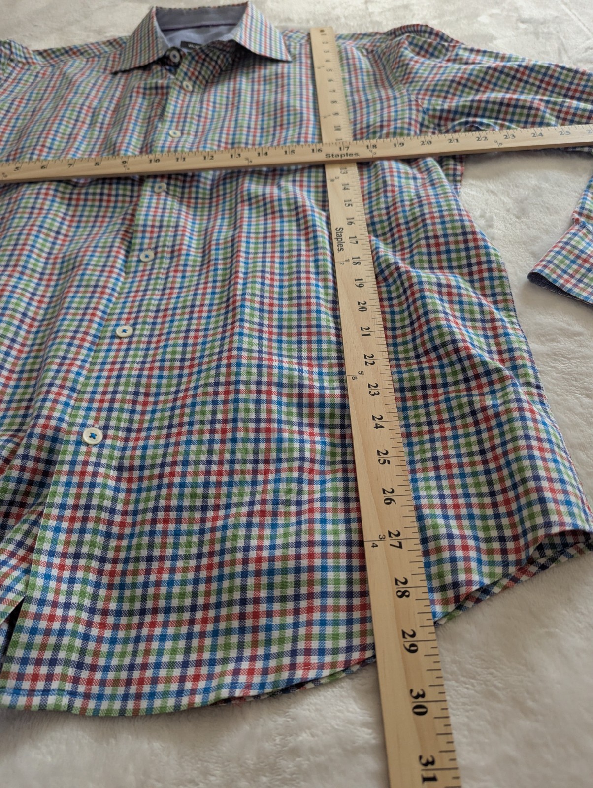 Bugatchi Long Sleeve Multicolor Mini Windowpane P… - image 7