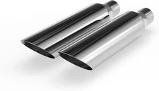 Richeer 2pcs 2.5 to 4 inch Exhaust Tip, 2 1/2" Inlet 4" Outlet 18" Overall Lengt