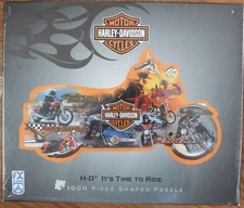 FX Schmid Harley Davidson It's Time To Ride 1000 Piece Shaped Puzzle Sealed Box