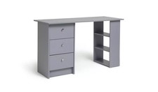 Grey 3 Drawer Home Office Desk Argos Home Malibu - New Boxed *Damage