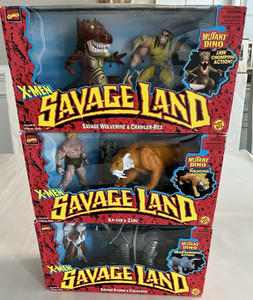 3 Marvel Toy Biz SAVAGE LAND X MEN FIGURE SETS WOLVERINE STORM