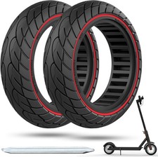 60/70-6.5 Scooter Tire, 10x2.50 Solid Tire 10x2.5-10, AC-2PCS Red L