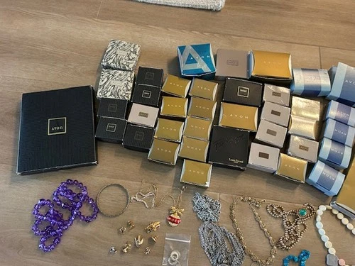 Vtg Estate Avon Collector Costume Jewelry Original Boxes Large Lot 61 Pieces