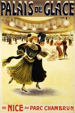 365496 PALAIS DE GLACE Vintage Skating Print Art Decor Wall Print Poster