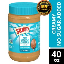 SKIPPY No Sugar Added Creamy Peanut Butter Spread, 40 oz
