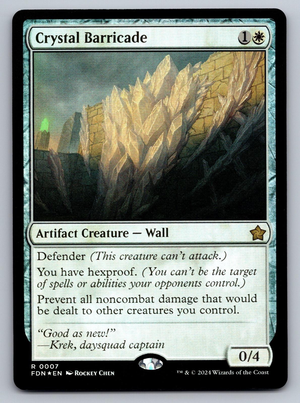 Crystal Barricade 7 Rare Foundations MTG Foil Near Mint
