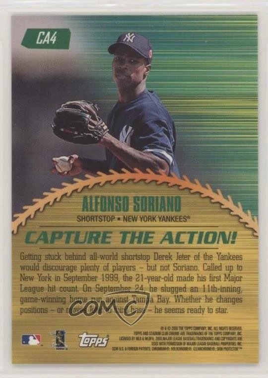 2000 Topps Stadium Club Chrome Capture the Action Alfonso Soriano #CA4 - Image 2 of 2