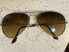 Ray-Ban RB3025 Polarized Aviator Sunglasses Large Metal Gold Frame 58 14 001/M2