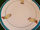 Antique Roseville Pottery set of 3 Puddle Duck pattern child's ware — photo 8