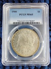 1900 Morgan Silver Dollar $1 - Philadelphia Mint - PCGS MS 65 - Edge Toning